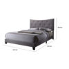 Luxurious Contemporary Style Upholstered Queen Bed, Grey