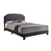Modern Queen Bed, Gray Fabric