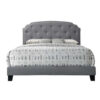 Modern Queen Bed, Gray Fabric