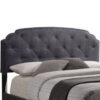 Modern Queen Bed, Gray Fabric