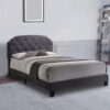 Modern Queen Bed, Gray Fabric