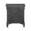 Traditional Style Wooden Nightstand with Two Drawers and Metal Handles, Dark Gray