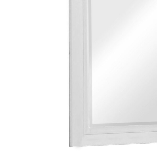 Contemporary Style Wood Rectangular Mirror, White