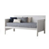Piya Transitional Wooden Day Bed with Beveled Edges, White