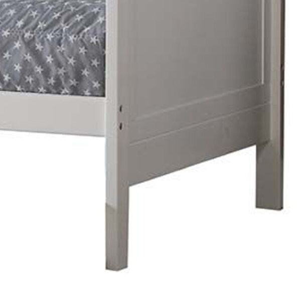 Piya Transitional Wooden Day Bed with Beveled Edges, White