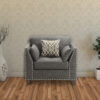 34 Inch Wide Nailhead Fabric Upholstered Accent Chair, Gray