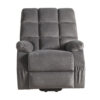 Contemporary Velvet and Metal Recliner with Power Lift, Gray