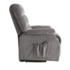 Contemporary Velvet and Metal Recliner with Power Lift, Gray