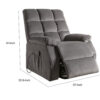 Contemporary Velvet and Metal Recliner with Power Lift, Gray