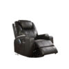 140220266990ee95b742e.jpeg Contemporary Polyurethane Upholstered Metal Rocker Recliner with Swivel, Black