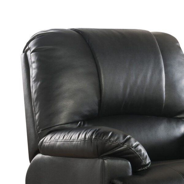 Contemporary Polyurethane Upholstered Metal Recliner with Power Lift, Black
