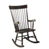 Traditional Style Wooden Rocking Chair with Contoured Seat, Black