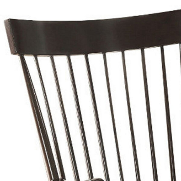 Traditional Style Wooden Rocking Chair with Contoured Seat, Black