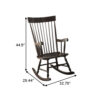 Traditional Style Wooden Rocking Chair with Contoured Seat, Black