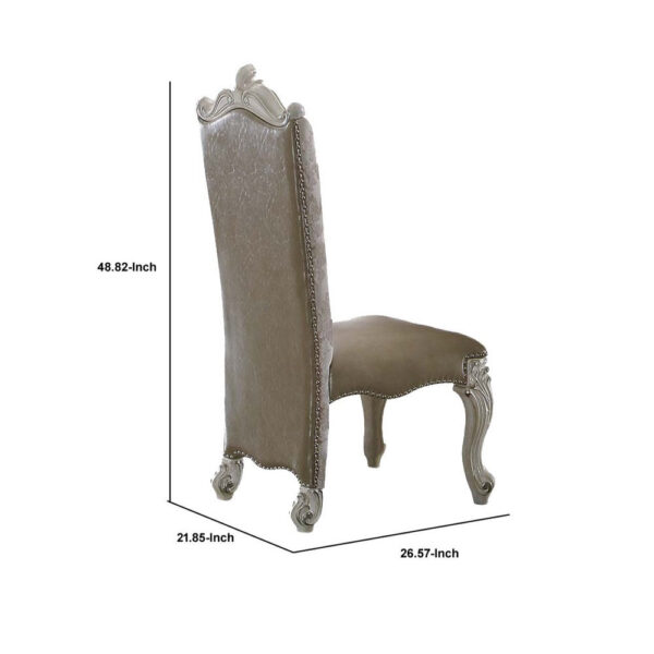 140220266990eec47fff4.jpeg 27 Inch Wide Dining Side Chair, Faux Leather, Set of 2, White