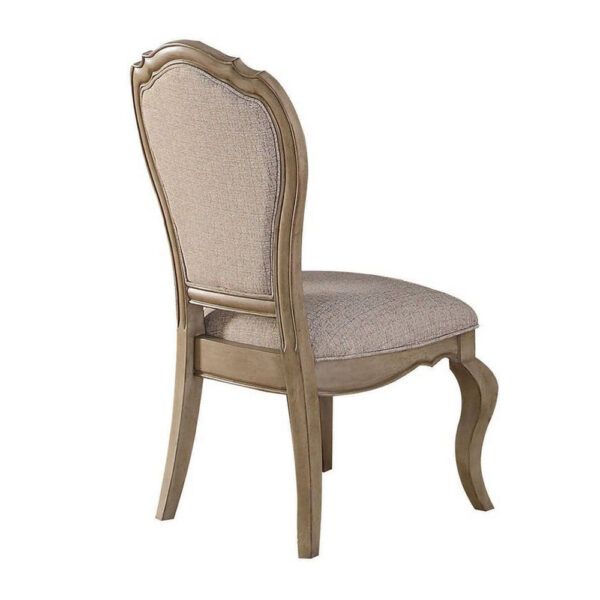 Button Tufted Upholstered Dining Side Chair, Set of 2, Beige