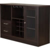 140220266990ef17dd9f1.jpeg Wooden Server with One Side Door Storage Cabinets and Two Drawers, Espresso Brown