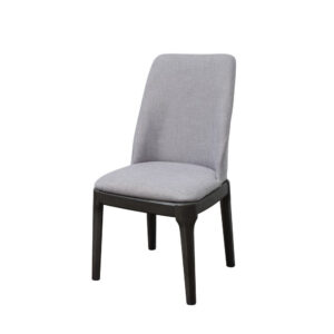 140220266990ef2720752.jpeg Linen Upholstered Wooden Side Chair with Curved Backrest and Block Legs, Set of 2, Gray