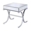 140220266990ef45751e8.jpeg Contemporary Style Metal and Mirror Square End Table, Silver