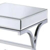 140220266990ef46cdf85.jpeg Contemporary Style Metal and Mirror Square End Table, Silver