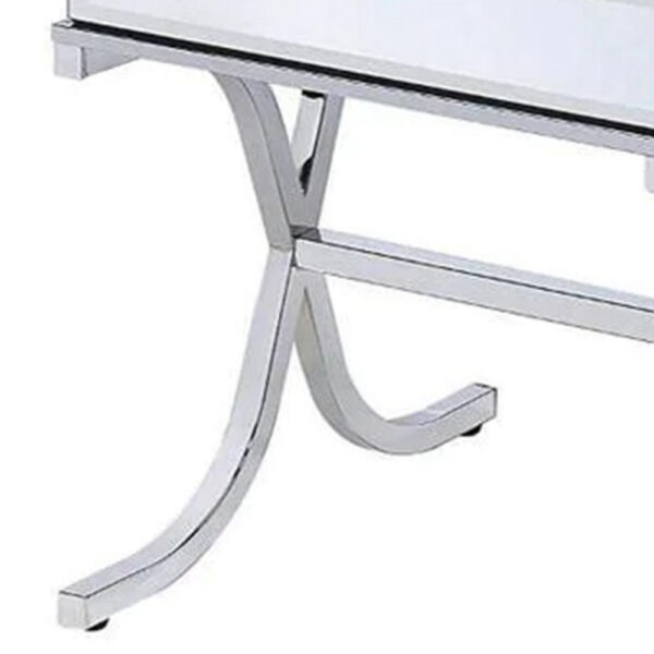 140220266990ef47e73b7.jpeg Contemporary Style Metal and Mirror Square End Table, Silver