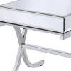 140220266990ef498dedc.jpeg Contemporary Style Metal and Mirror Square End Table, Silver