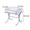 140220266990ef4b05146.jpeg Contemporary Style Metal and Mirror Square End Table, Silver