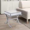 140220266990ef4cabee6.jpeg Contemporary Style Metal and Mirror Square End Table, Silver