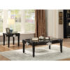 Traditional Rectangular Wooden Coffee Table with Scalloped Top, Black