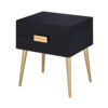 Denvor Square End Table with Drawers, Black & Gold