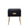 Denvor Square End Table with Drawers, Black & Gold
