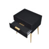 Denvor Square End Table with Drawers, Black & Gold