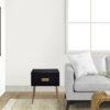 Denvor Square End Table with Drawers, Black & Gold