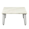 140220266990efa0beba8.jpeg Marble Top Coffee Table with Hairpin Style Metal Legs, White and Black