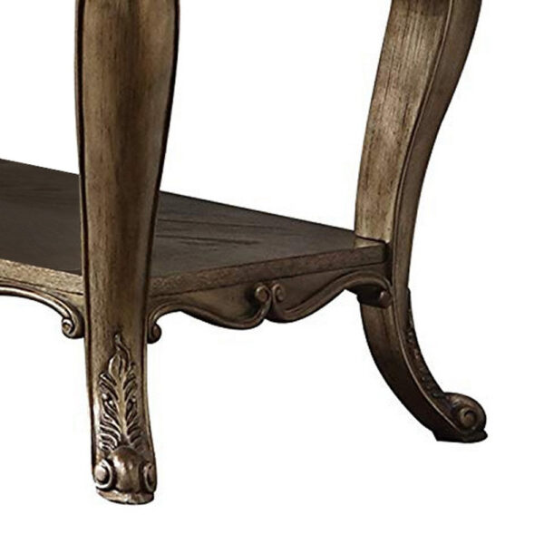 140220266990efba3705e.jpeg Wooden Sofa Table With Two Drawers And Bottom Shelf, Vintage Oak Brown