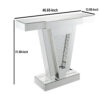 140220266990efc8c34d3.jpeg Wood and Mirror Console Table with Faux Crystals Inlay, Clear