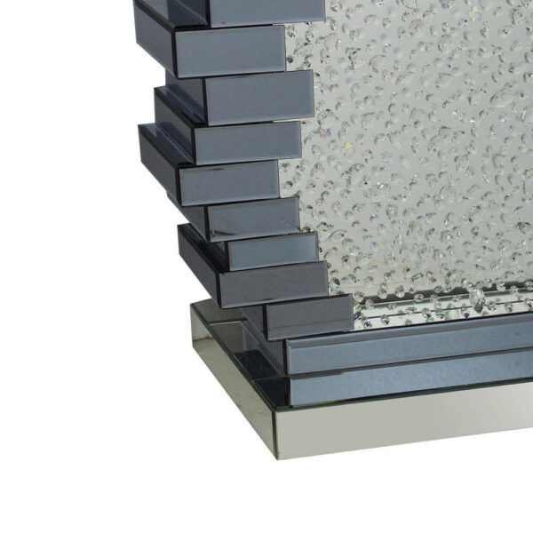 140220266990efcfe98b4.jpeg Wood and Mirror Console Table with Studded Faux Crystals, Black and Clear