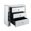 Chest with 3 Drawers and Mirrored Panels, Silver