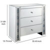 Chest with 3 Drawers and Mirrored Panels, Silver
