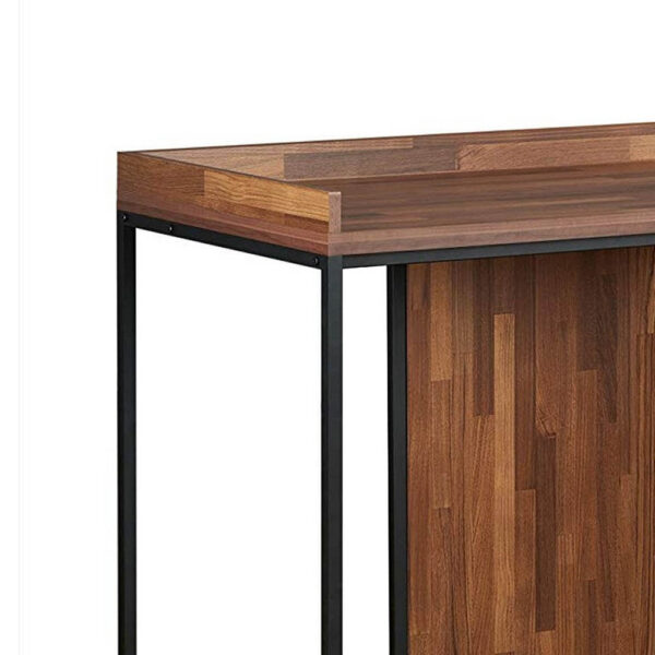 140220266990f02c48163.jpeg Wooden Top Desk With Rectangular Metal frame, Walnut Brown & Sandy Black