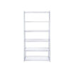 Metal Rectangular Bookshelf, White High Gloss & Silver