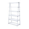 Metal Rectangular Bookshelf, White High Gloss & Silver