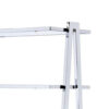 Metal Rectangular Bookshelf, White High Gloss & Silver