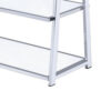Metal Rectangular Bookshelf, White High Gloss & Silver