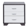 Classic 3 Drawers Wood Nightstand By Eloy, White & Black