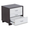 Classic 3 Drawers Wood Nightstand By Eloy, White & Black