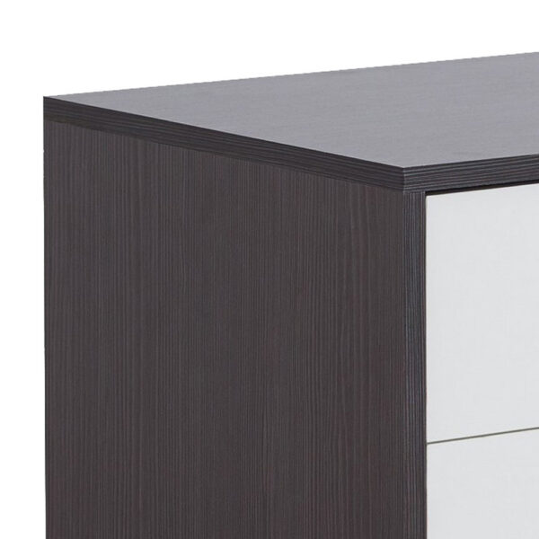 Classic 3 Drawers Wood Nightstand By Eloy, White & Black