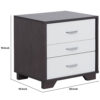 Classic 3 Drawers Wood Nightstand By Eloy, White & Black