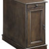 1 Cabinet Wooden Side Table with Power Hub and Pull Out Tray, Brown