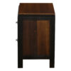 28 Inch Handcrafted Bedside Nightstand, 2 Drawers, Sleek Wood Pattern, Square Knobs, Walnut Brown